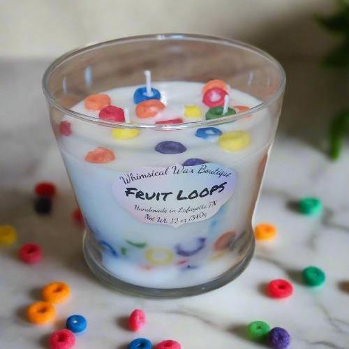 12 oz Fruit Loops Cereal 3 Wick Candle