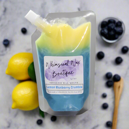 Lemon Blueberry Crumble Squeezie Wax Melts 8oz Whimsical Wax Boutique